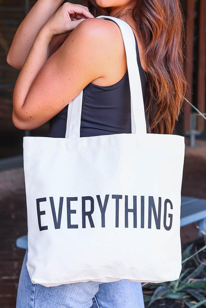 EVERYTHING Letter Print Large Tote Bag 42*8*37cm - L & M Kee, LLC