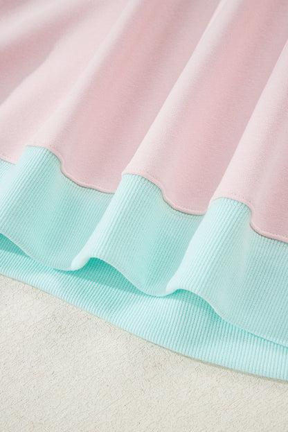 Delicacy Striped Colorblock Patchwork Drop Shoulder Sweatshirt