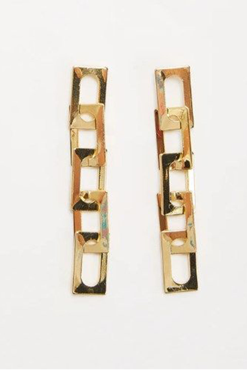 Gold Chain Connect Alloy Dangle Earrings