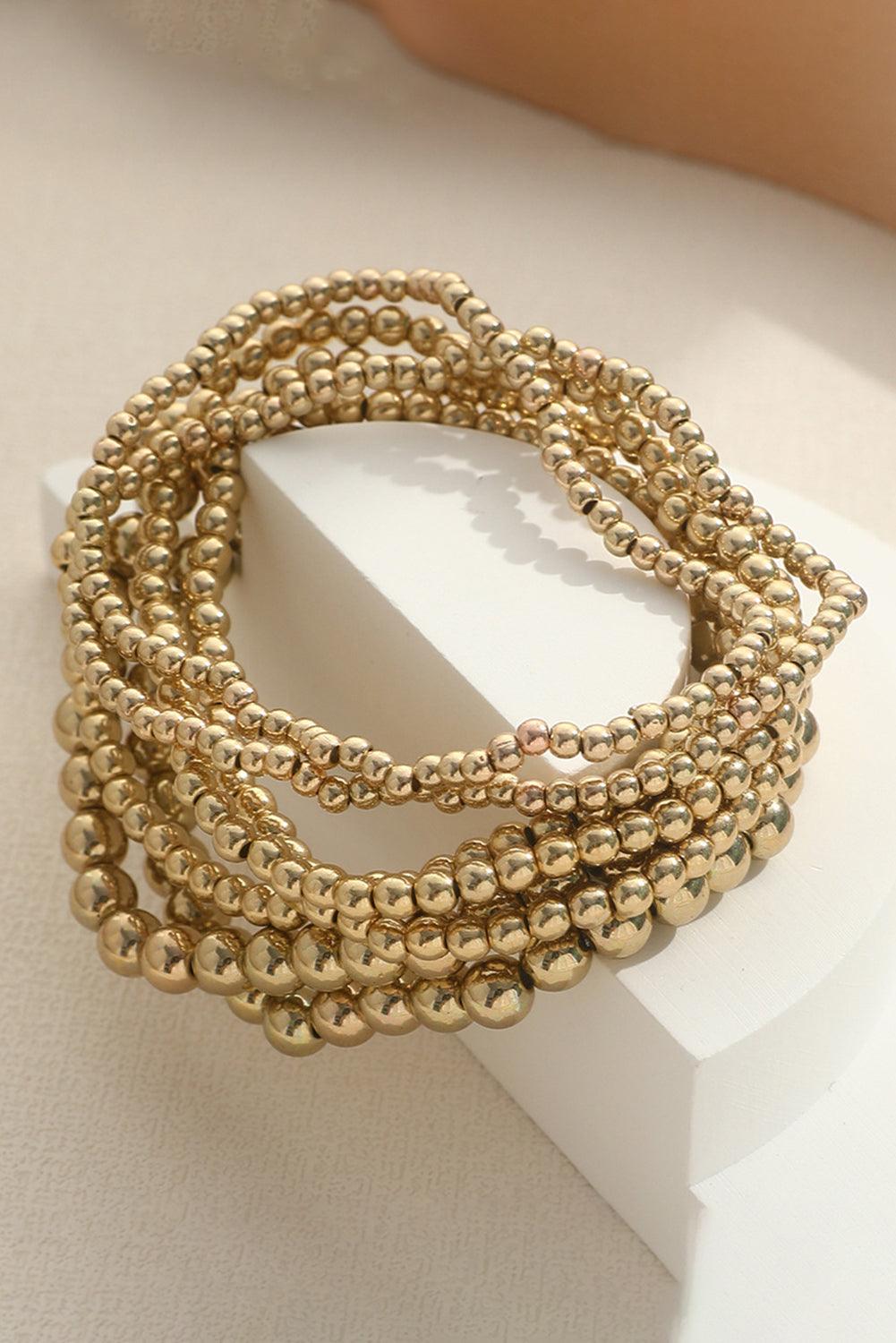Gold 7pcs/Set Minimalist Beaded Luxury Bracelet Set
