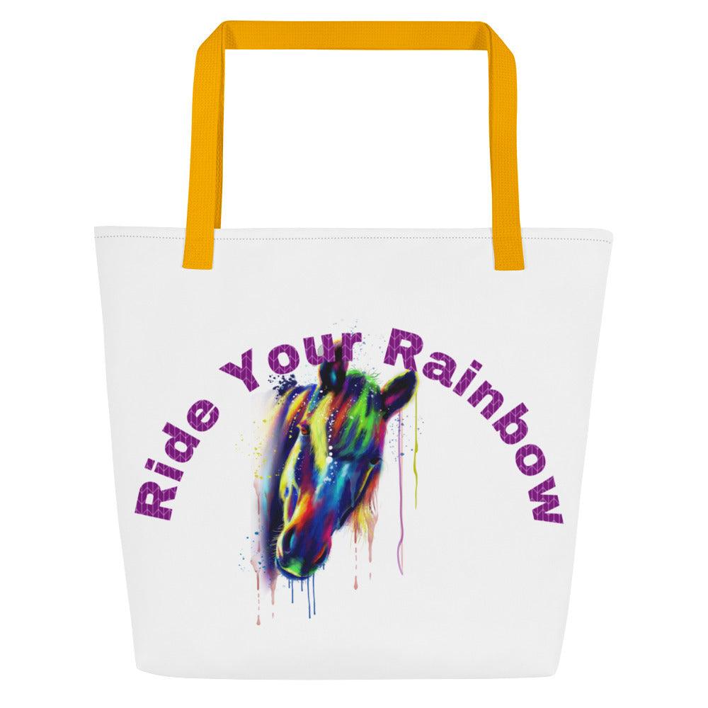 Ride Your Rainbow Horse Tote Bag - L & M Kee, LLC