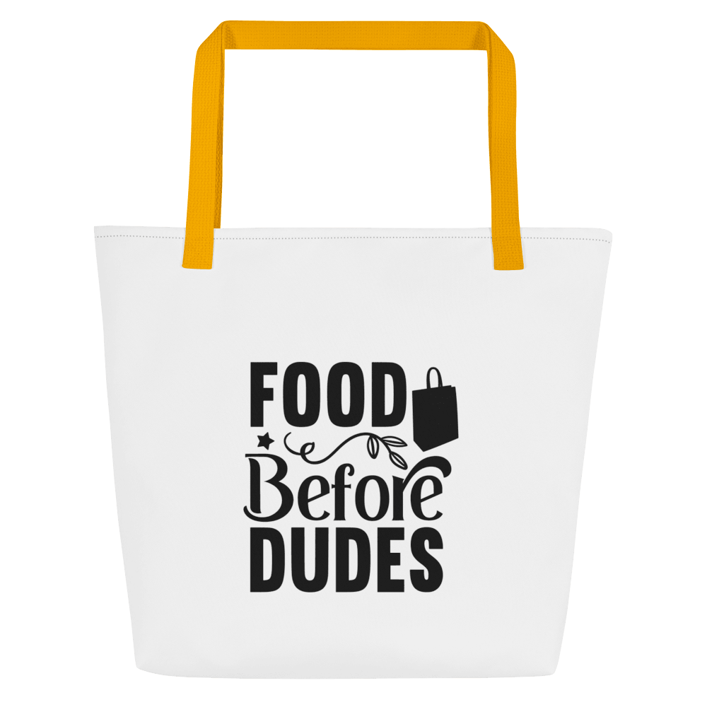 Food Before Dudes Large Tote Bag - L & M Kee, LLC
