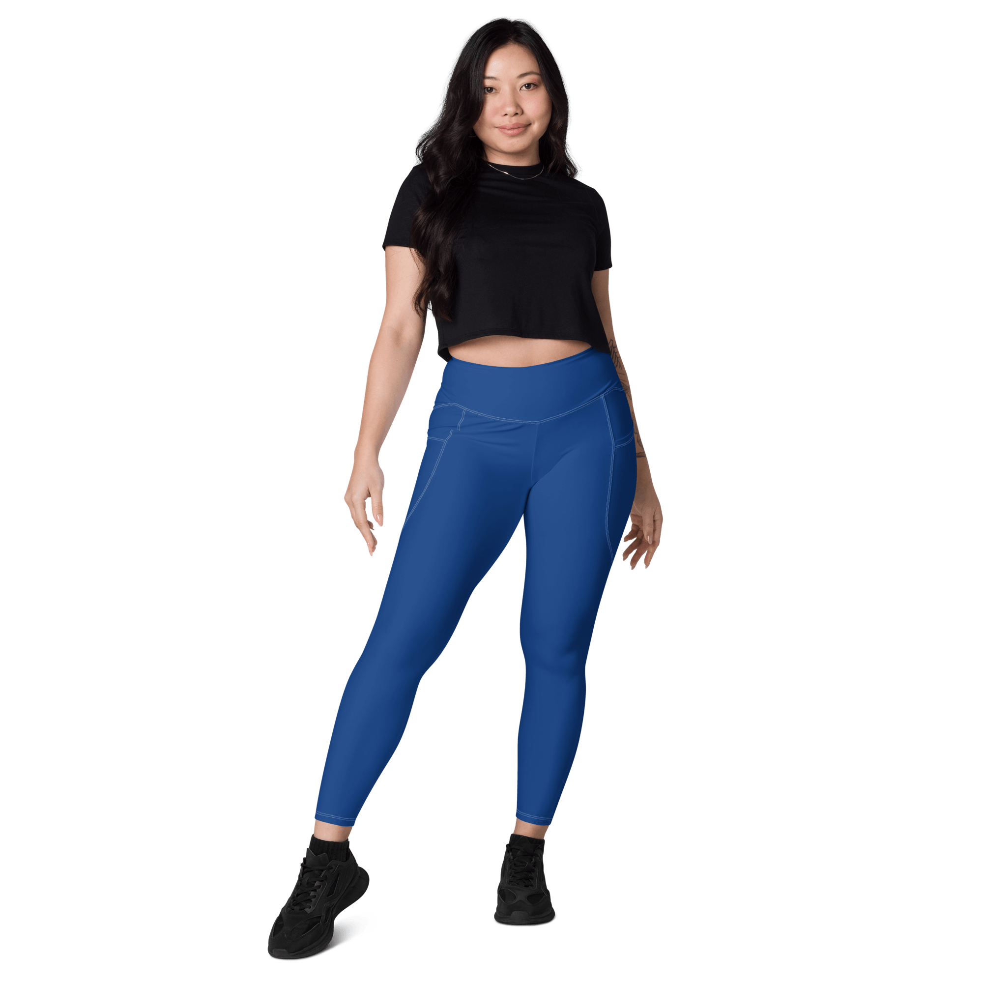 Dark Cerulean Leggings with Pockets - L & M Kee, LLC