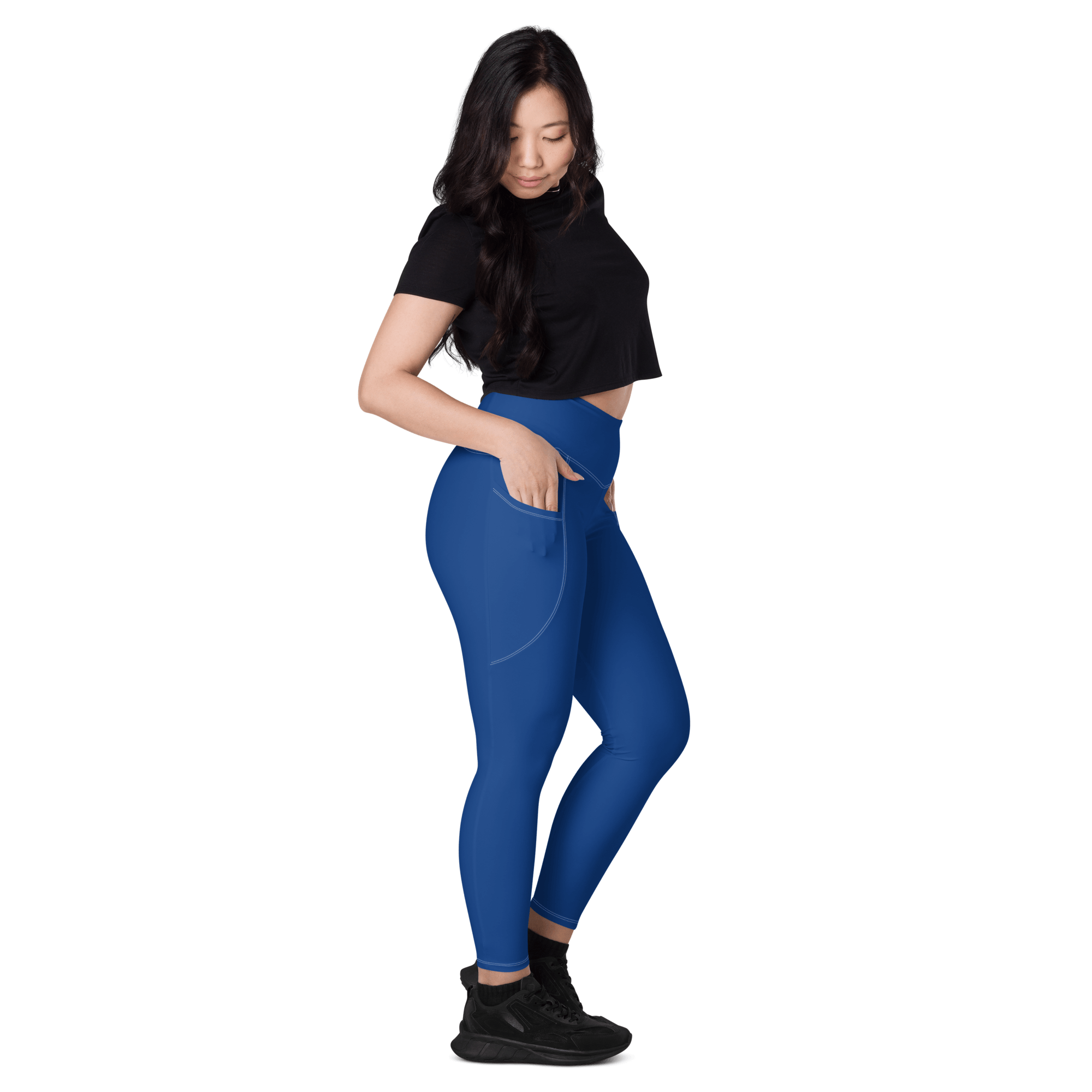 Dark Cerulean Leggings with Pockets - L & M Kee, LLC
