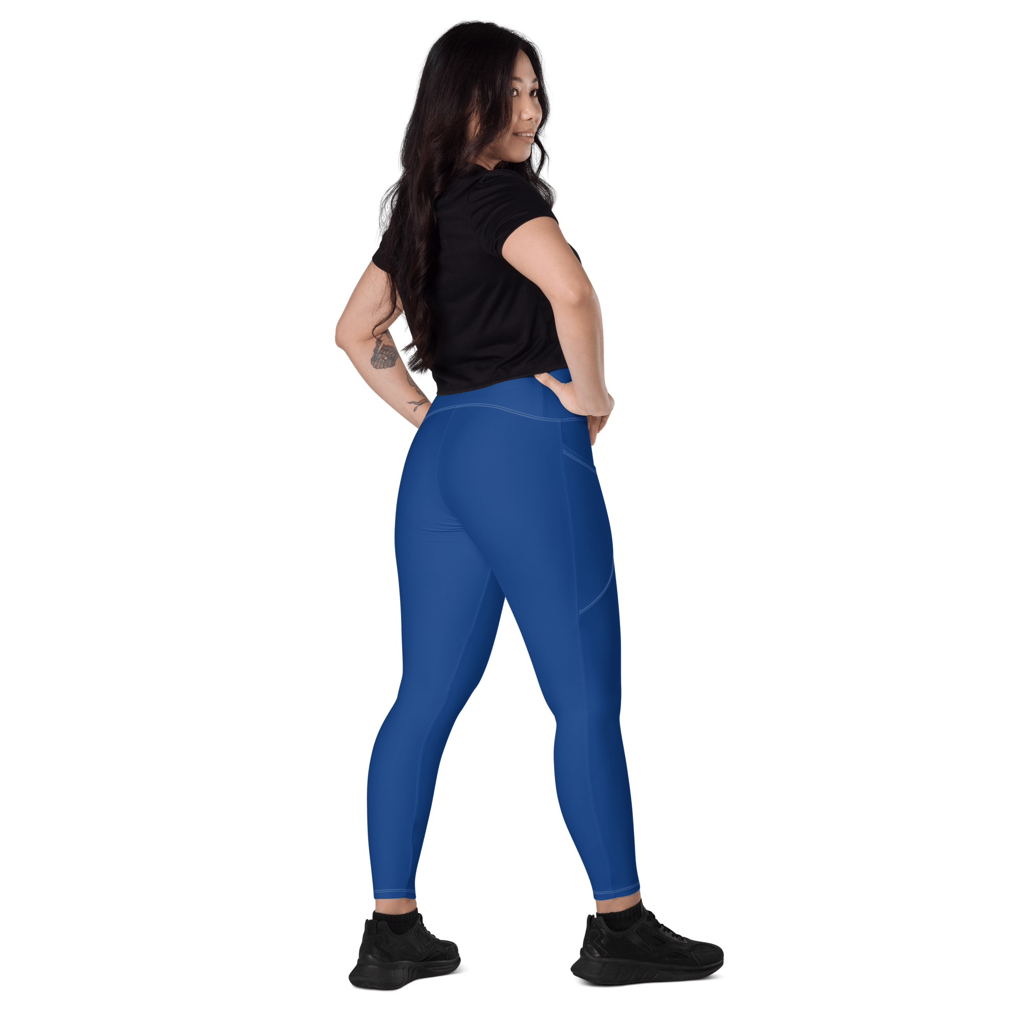 Dark Cerulean Leggings with Pockets - L & M Kee, LLC