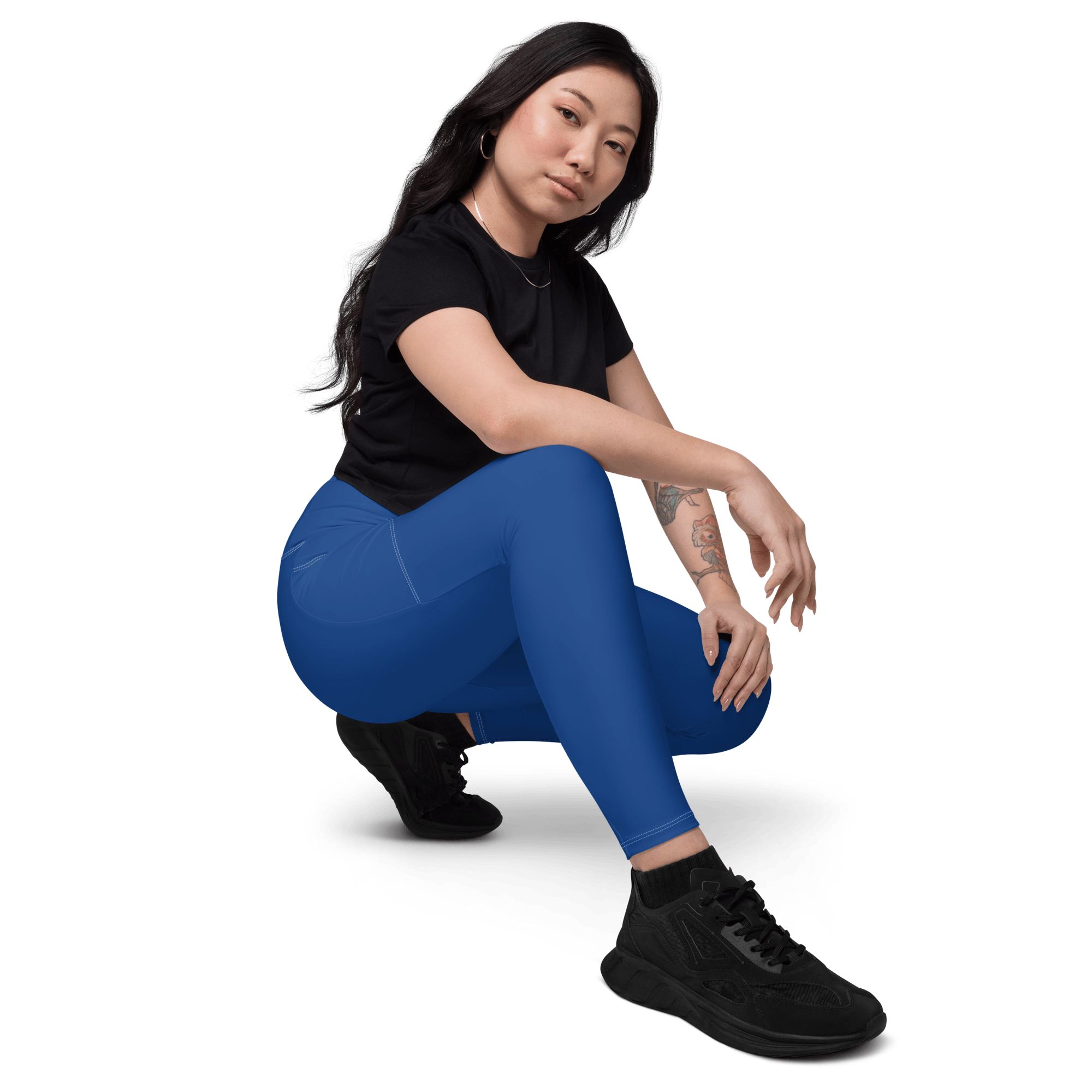 Dark Cerulean Leggings with Pockets - L & M Kee, LLC