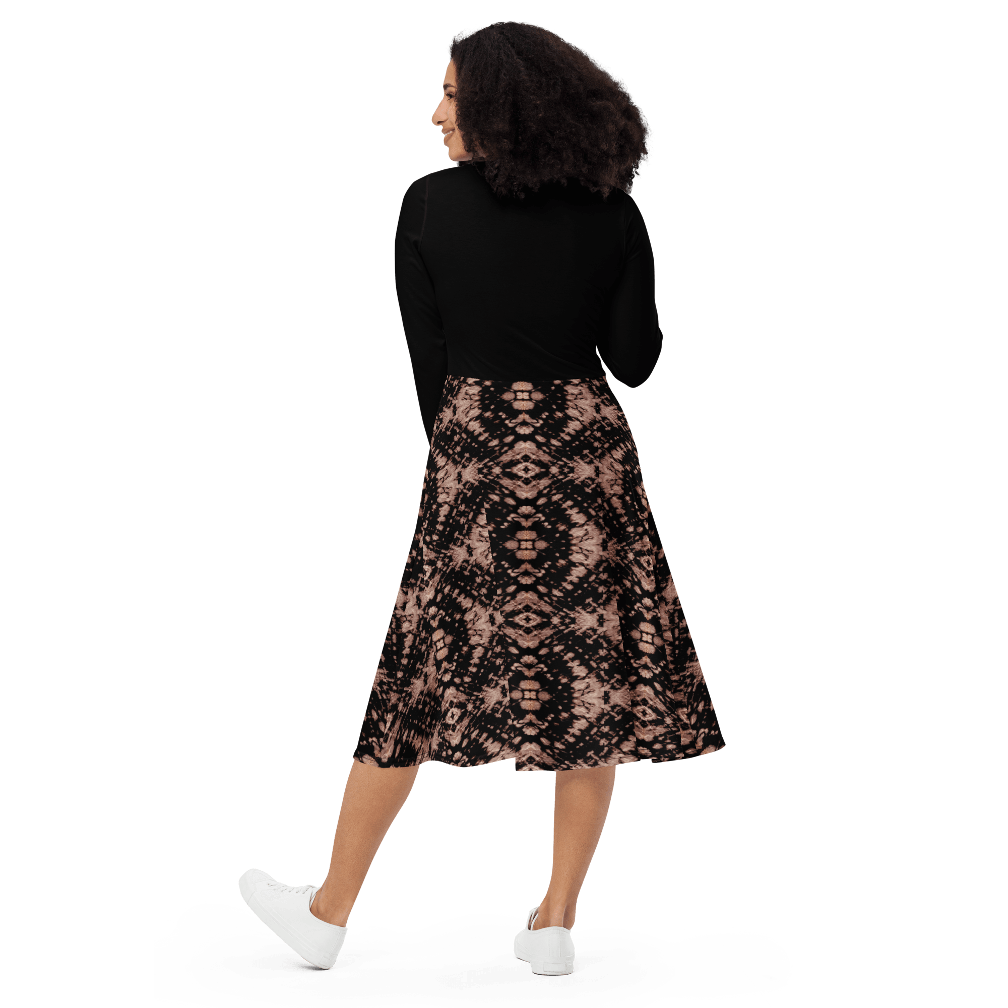 Autumn Diamond Print Midi Dress - L & M Kee, LLC