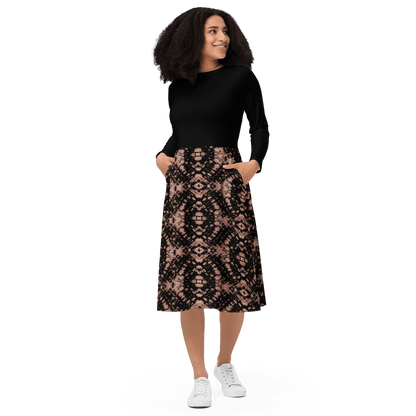 Autumn Diamond Print Midi Dress - L & M Kee, LLC