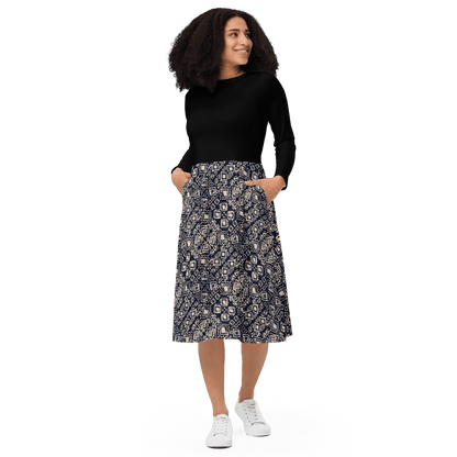 Graham Print Long Sleeve Midi Dress - L & M Kee, LLC