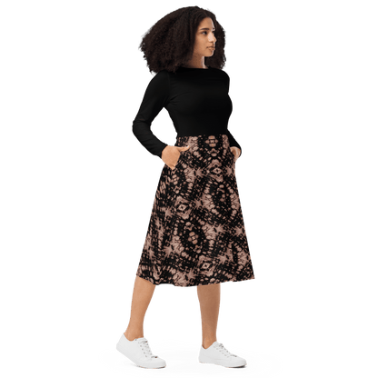 Autumn Diamond Print Midi Dress - L & M Kee, LLC