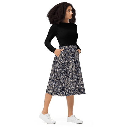 Graham Print Long Sleeve Midi Dress - L & M Kee, LLC