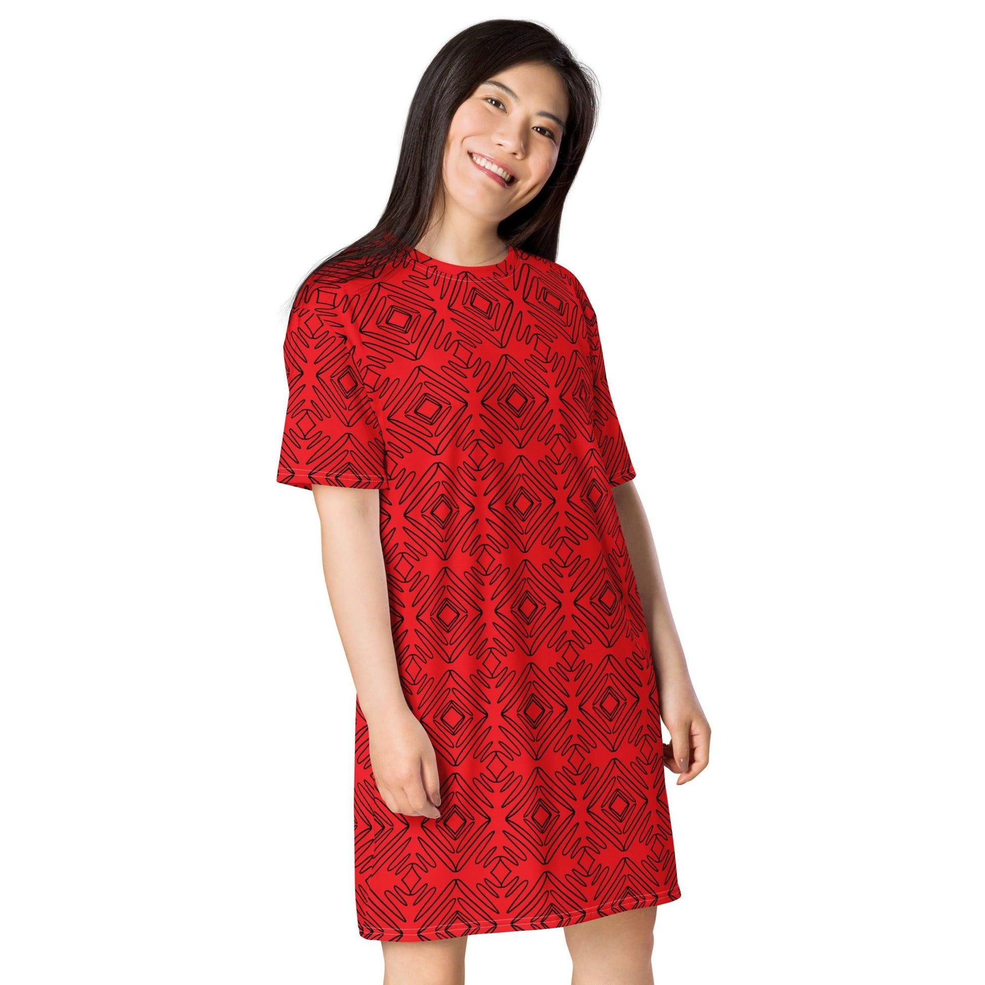 Red Diamond T-shirt dress - L & M Kee, LLC