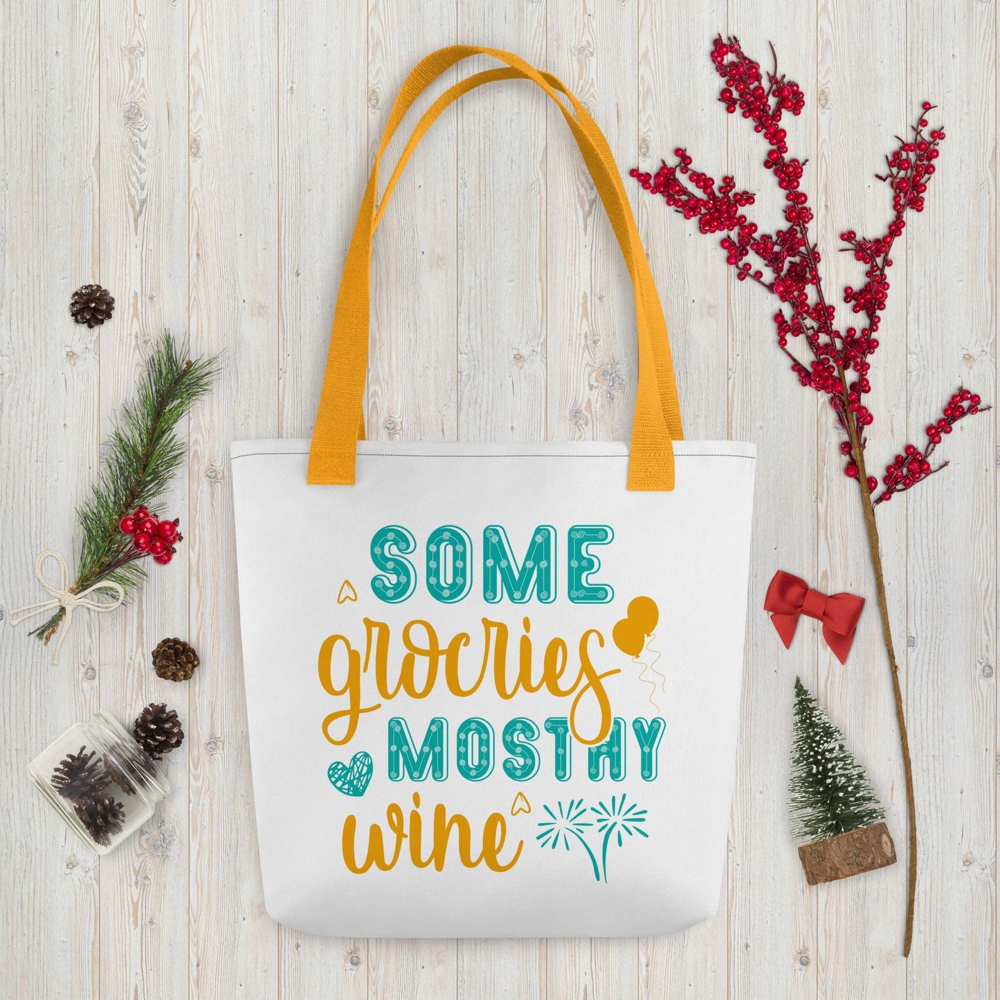 Groceries Mostly Wine Tote bag - L & M Kee, LLC