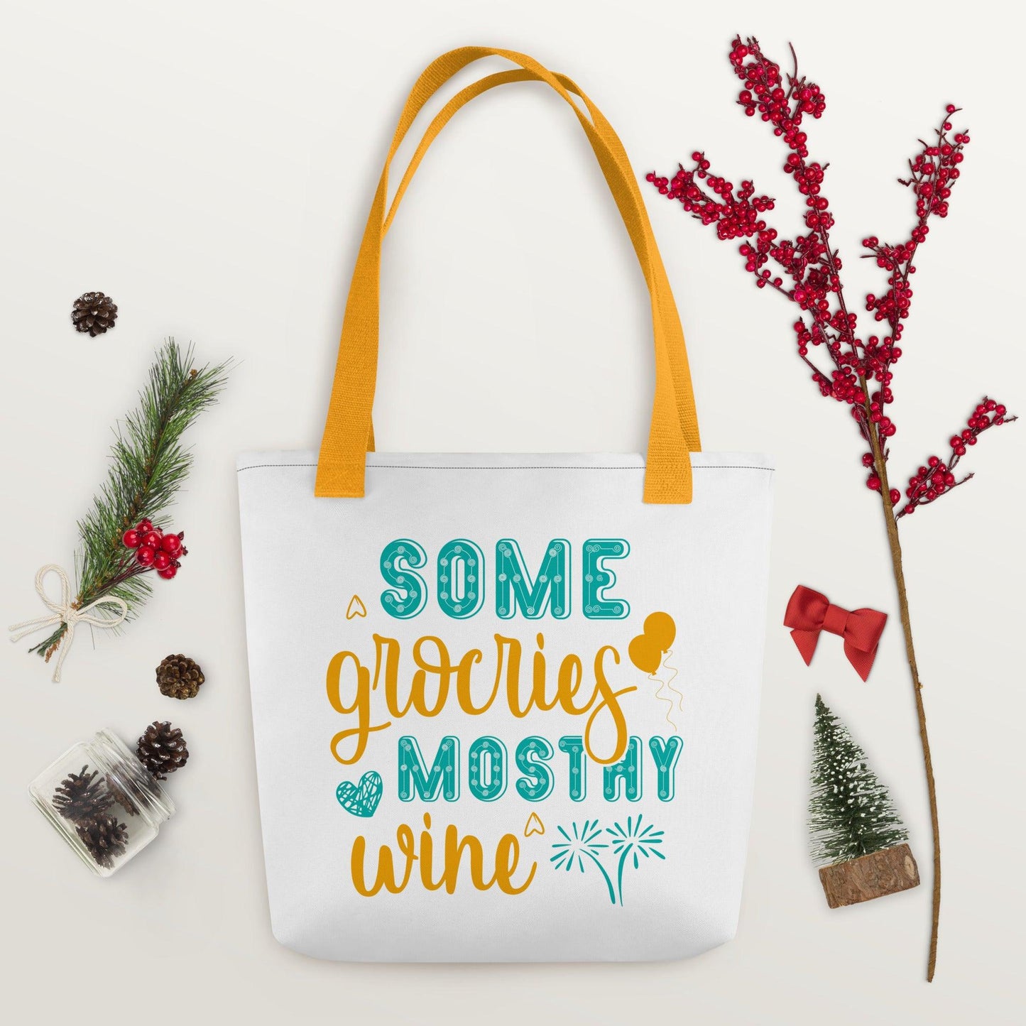 Groceries Mostly Wine Tote bag - L & M Kee, LLC