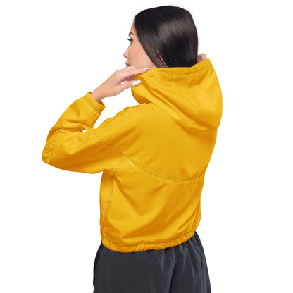 Womens Cropped Windbreaker Jacket - Golden Yellow