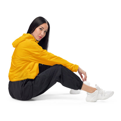 Womens Cropped Windbreaker Jacket - Golden Yellow