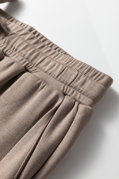 Goat Zip Collar Long Sleeve Top Drawstring Pants Set