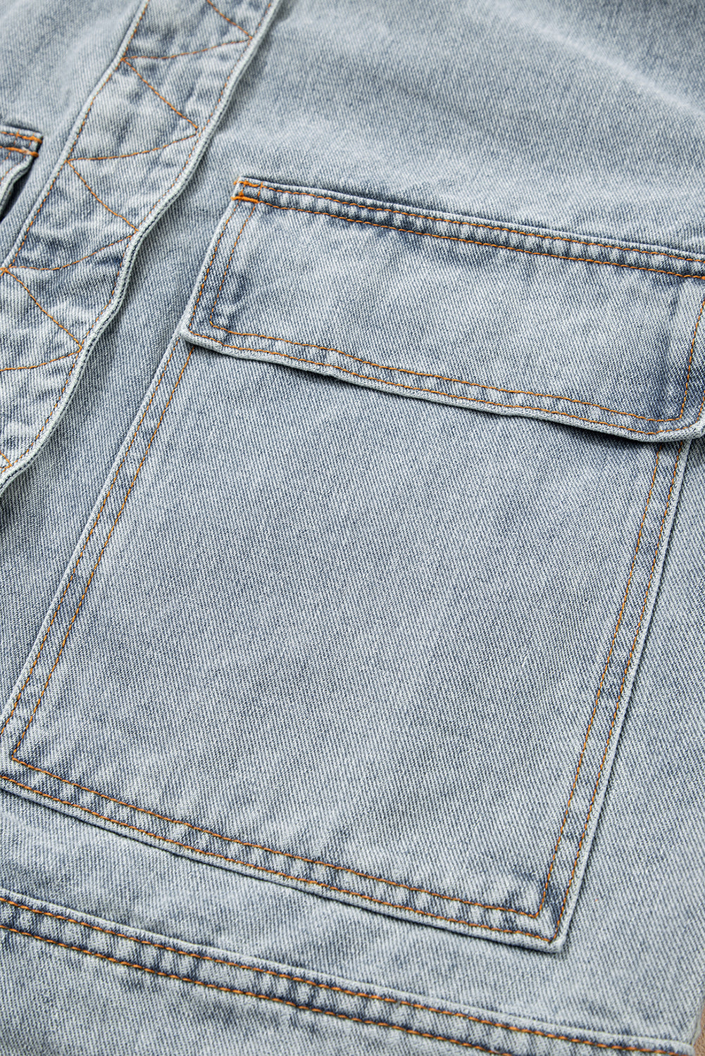 Beau Blue Street Style Zip Up Washed Denim Jacket