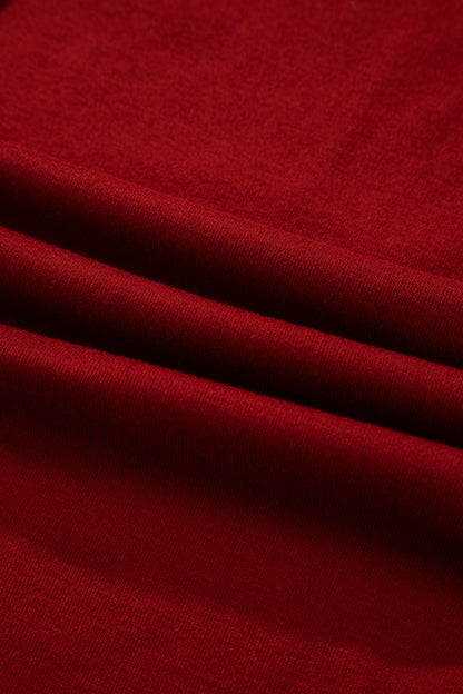 Red Dahlia Solid Color Extended Cuffs Long Sleeve Top