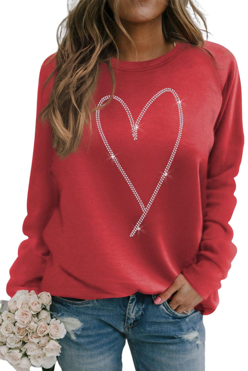 Fiery Red Chenille MERRY Christmas Raglan Sleeve Sweatshirt - L & M Kee, LLC