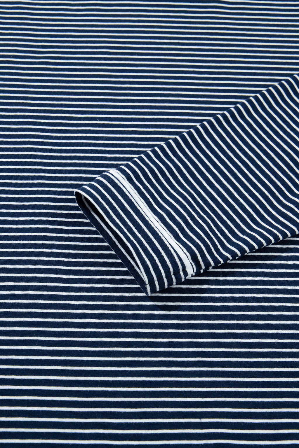 Blue Stripe Drop Shoulder Round Neck Long Sleeve Tee and Buttoned Shorts 2pcs Lounge Set