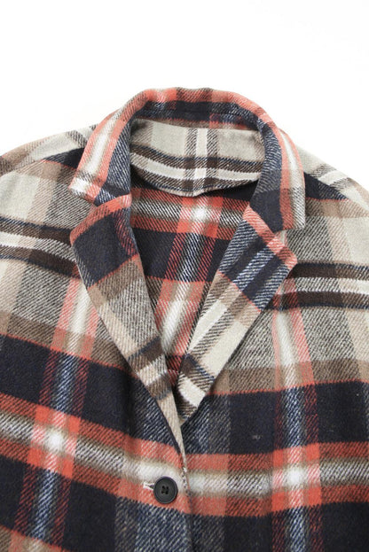 Pink Plaid Button Up Lapel Jacket - L & M Kee, LLC