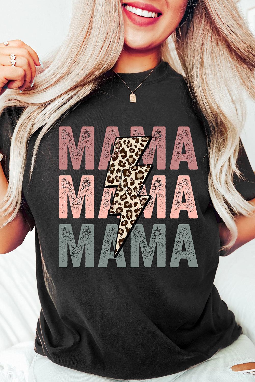 Black MAMA Bolt Graphic Tee - L & M Kee, LLC