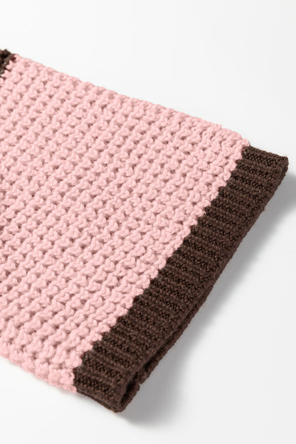 Myosotis Striped Color Block Thermal Textured Knit Drop Shoulder Sweater