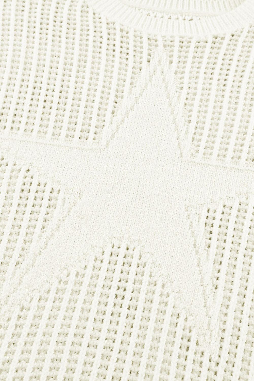 White Seeing Stars Oversized Sweater - L & M Kee, LLC