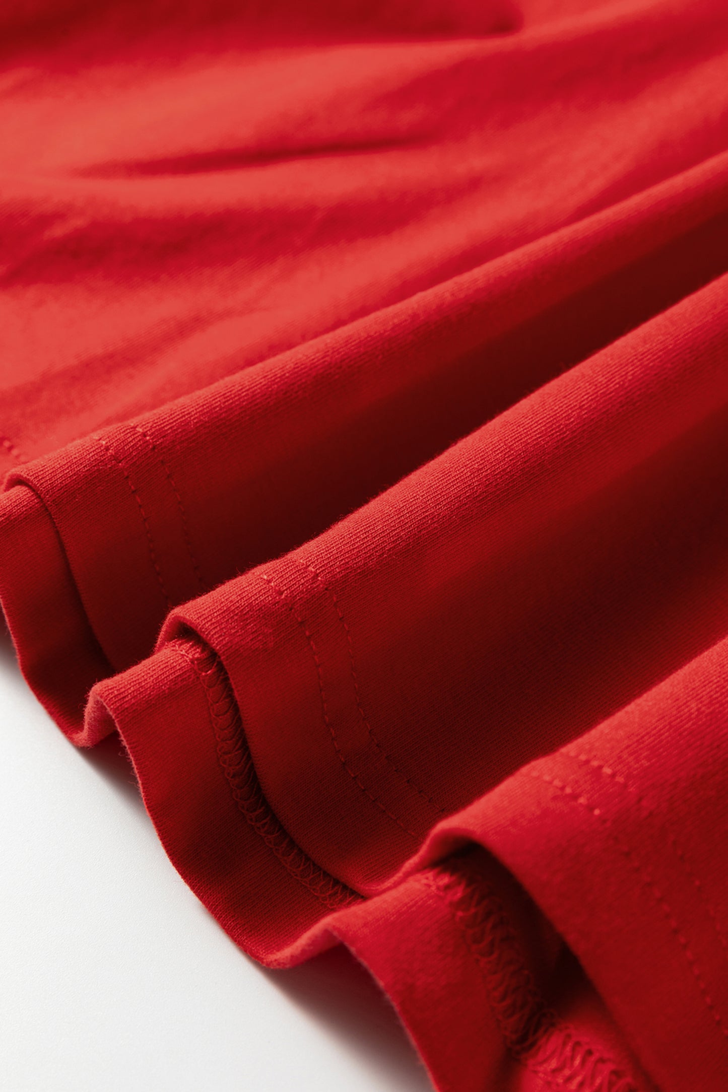 Fiery Red Varsity Striped Accent Contrast Crew Neck Long Sleeve T Shirt