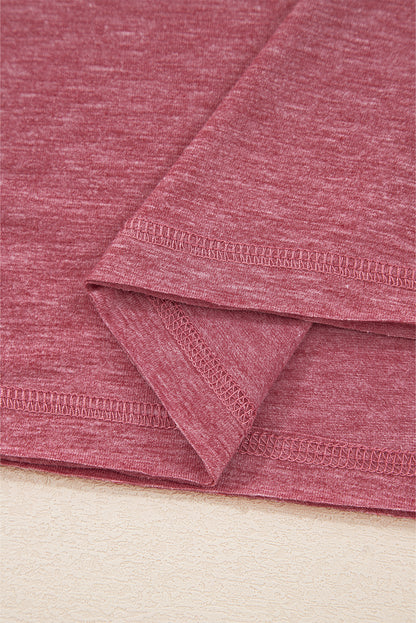 Mineral Red Contrast Print Striped Raglan Long Sleeve Loose Top