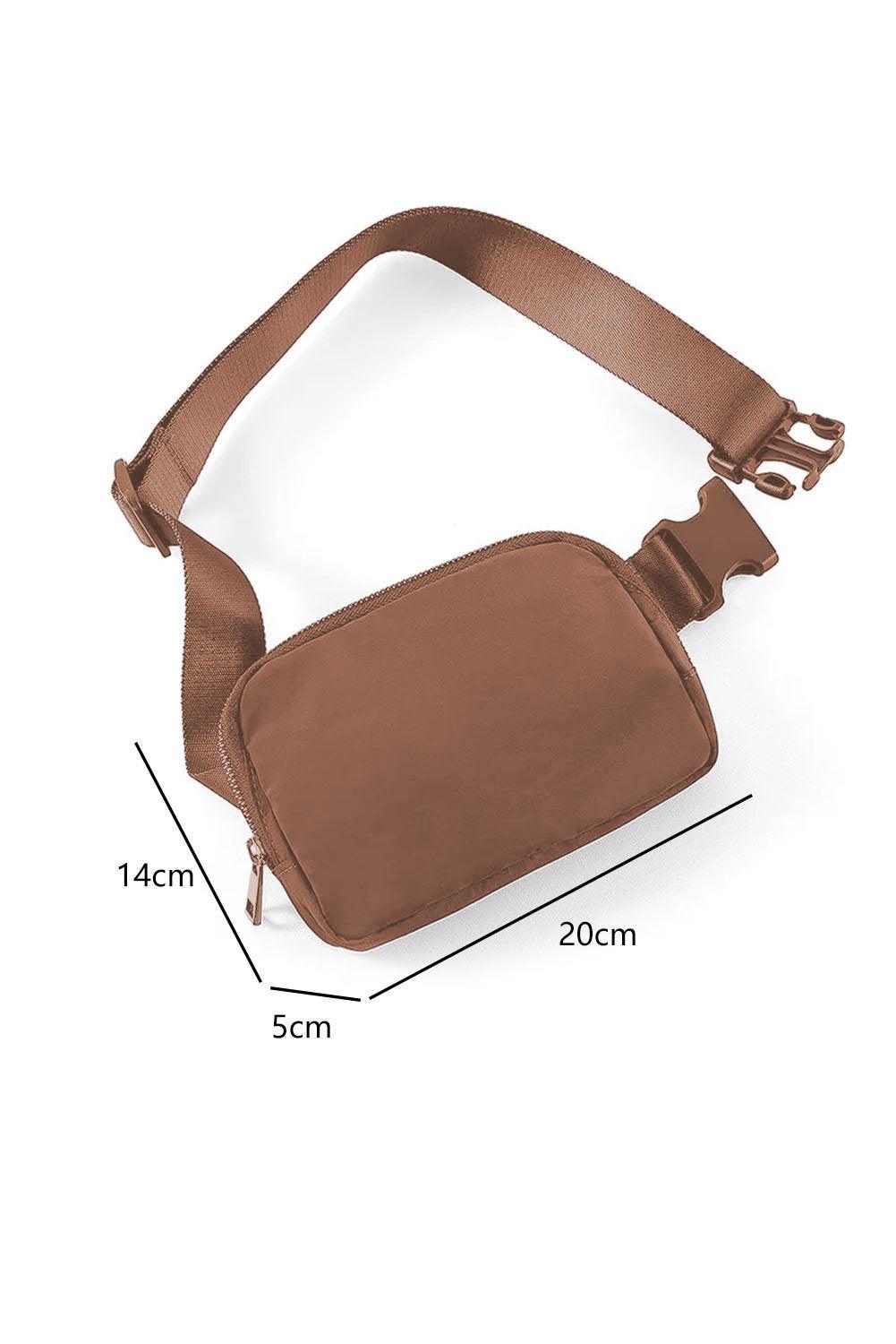Black Waterproof Zipped Crossbody Chest Bag 20*5*14cm - L & M Kee, LLC