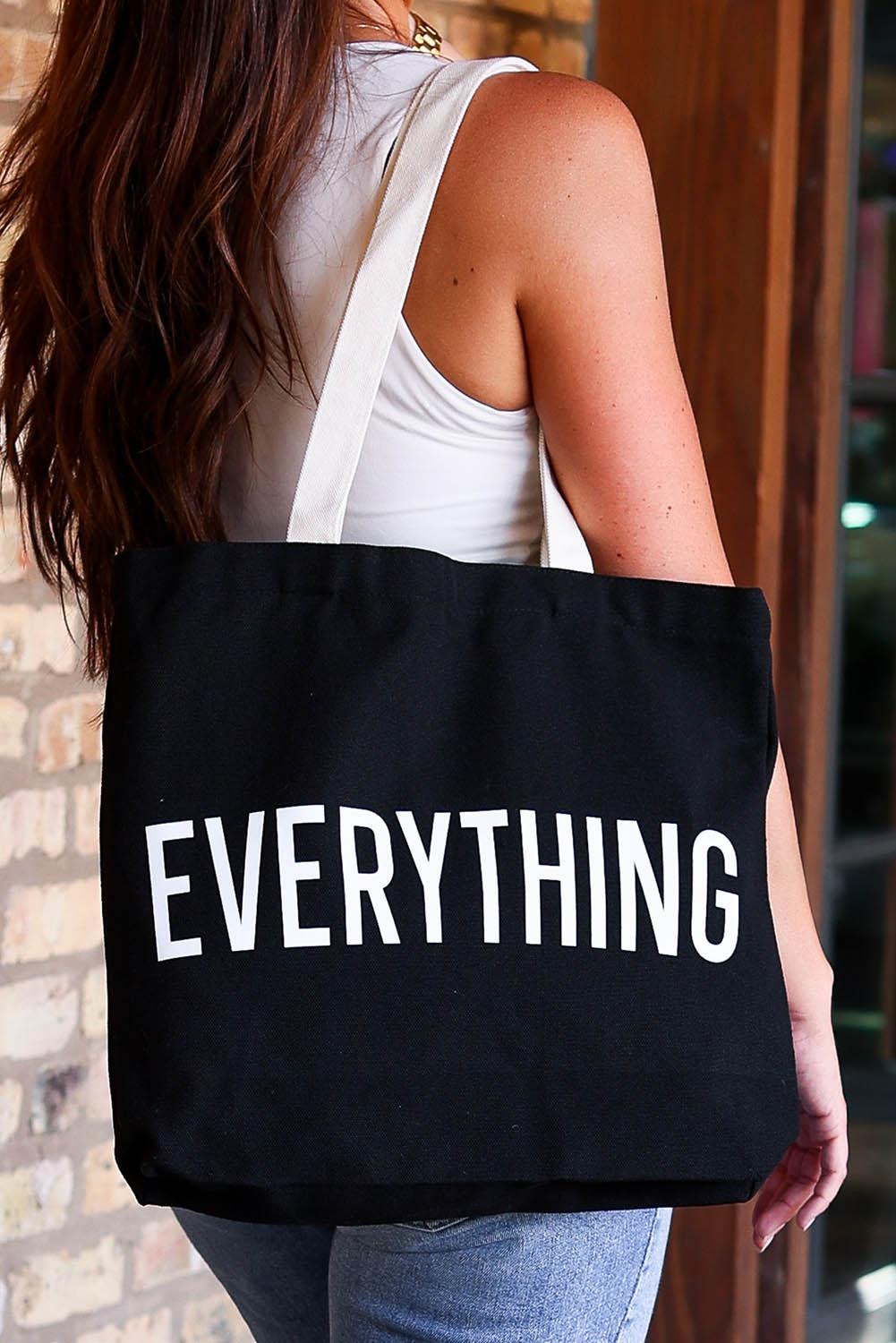 EVERYTHING Letter Print Large Tote Bag 42*8*37cm - L & M Kee, LLC