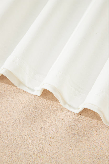 Beige GAME DAY Slogan Printed Half Sleeve Oversize T Shirt