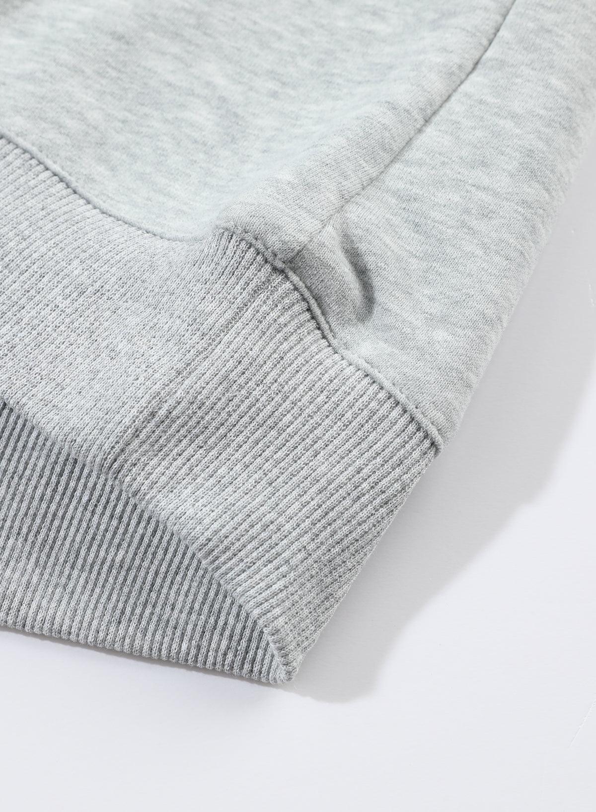 Gray Active Patchwork Detail Warm Winter Hoodie - L & M Kee, LLC