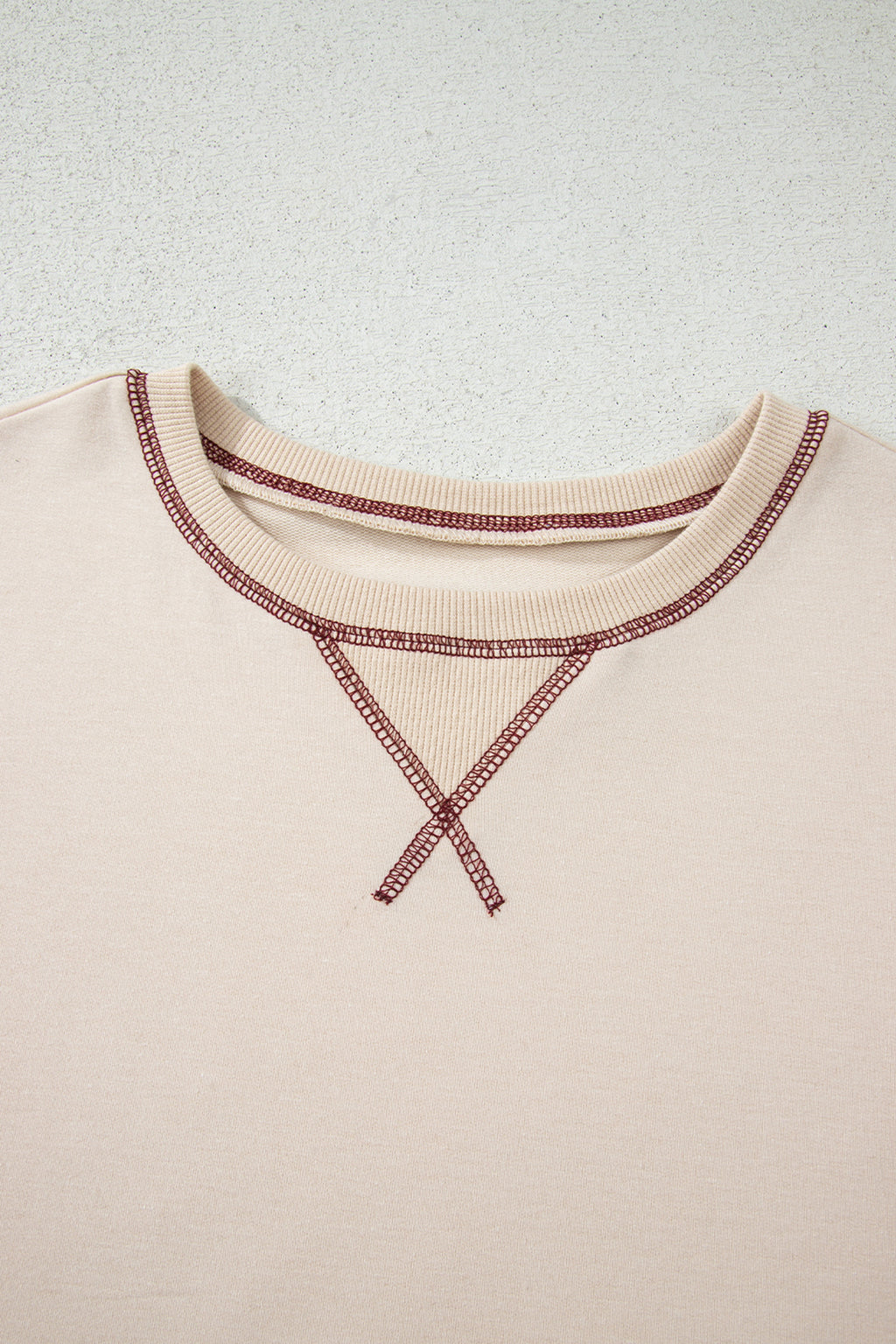 Red Stripe Sleeve Patchwork Casual Knit Top