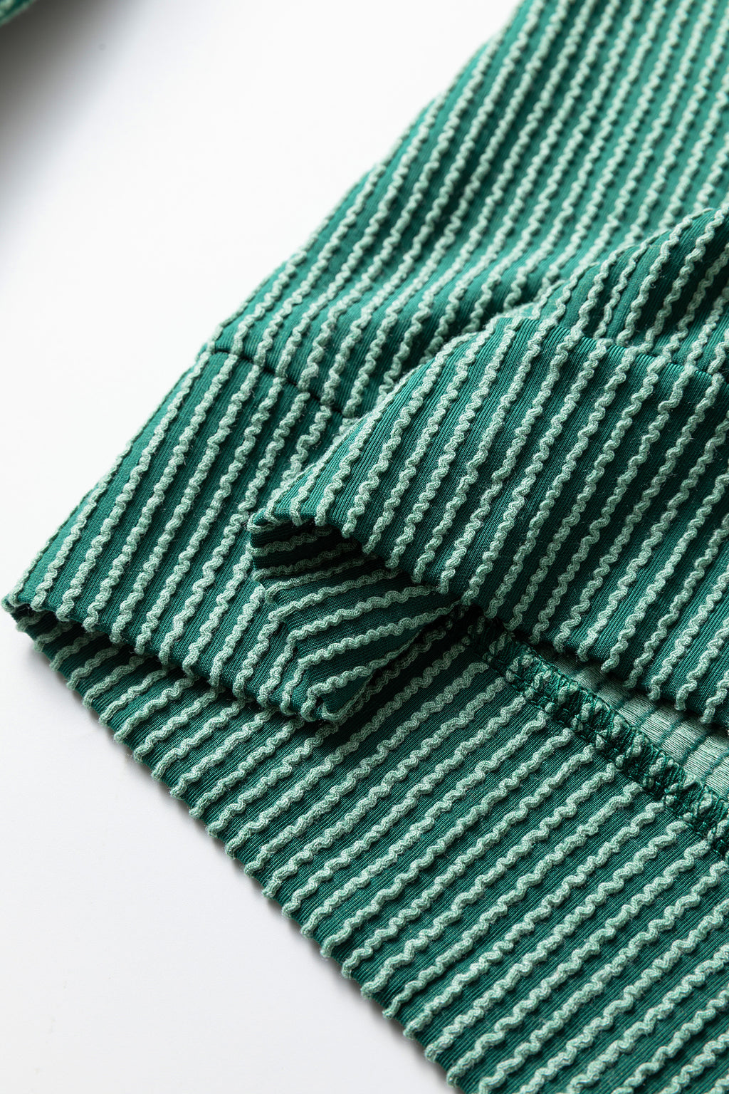 Dark Green MERRY Corded Long Sleeve Top and Pockets Pants Set