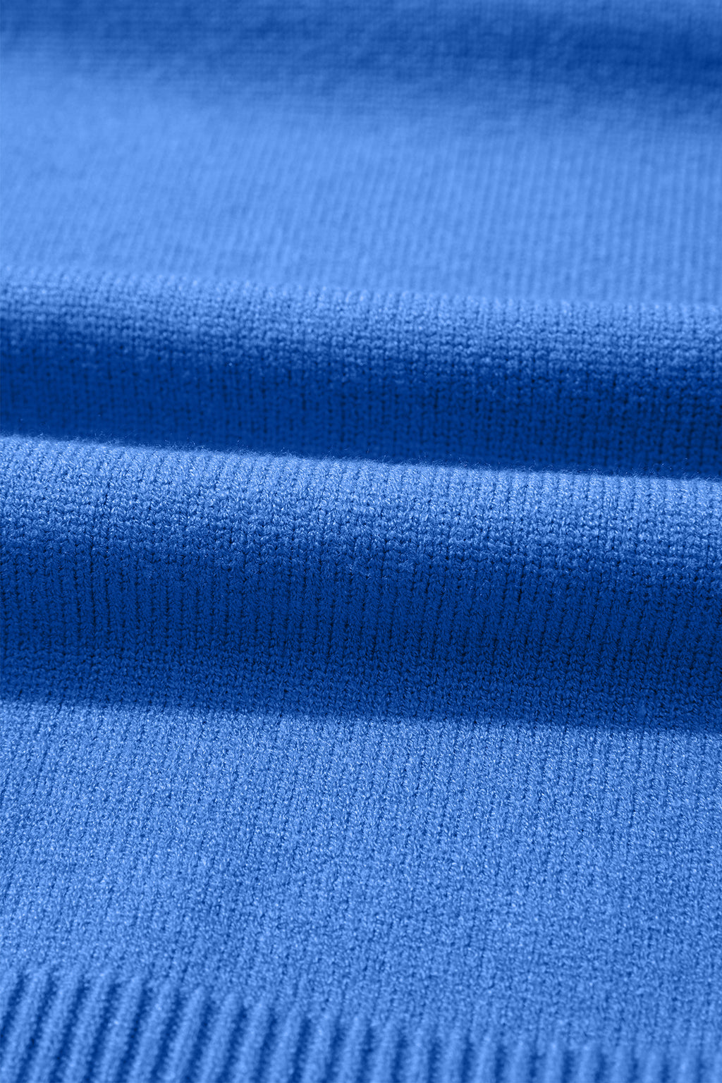 Sky Blue Solid Color Knit Loose Bracelet Sleeve Dolman Sweater