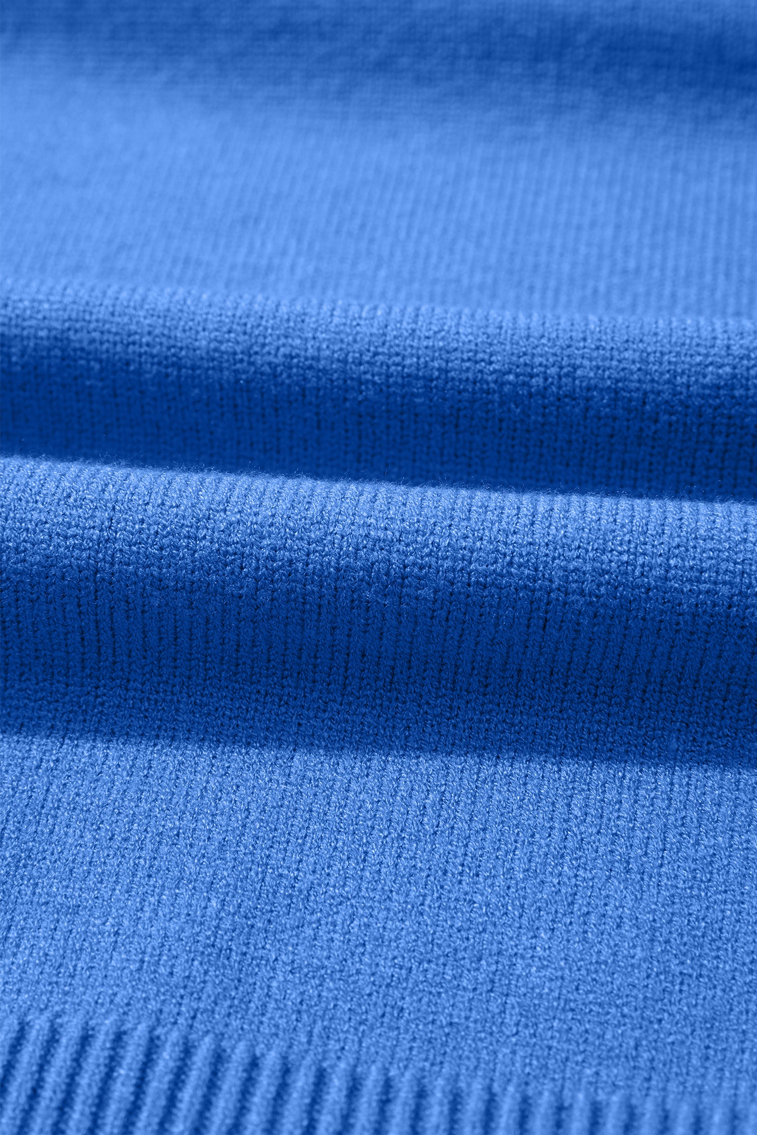 Sky Blue Solid Color Knit Loose Bracelet Sleeve Dolman Sweater