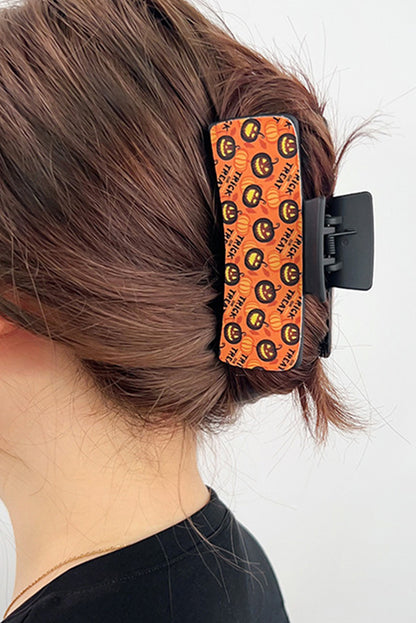 Orange Trick or Treat Halloween Print Hair Clip