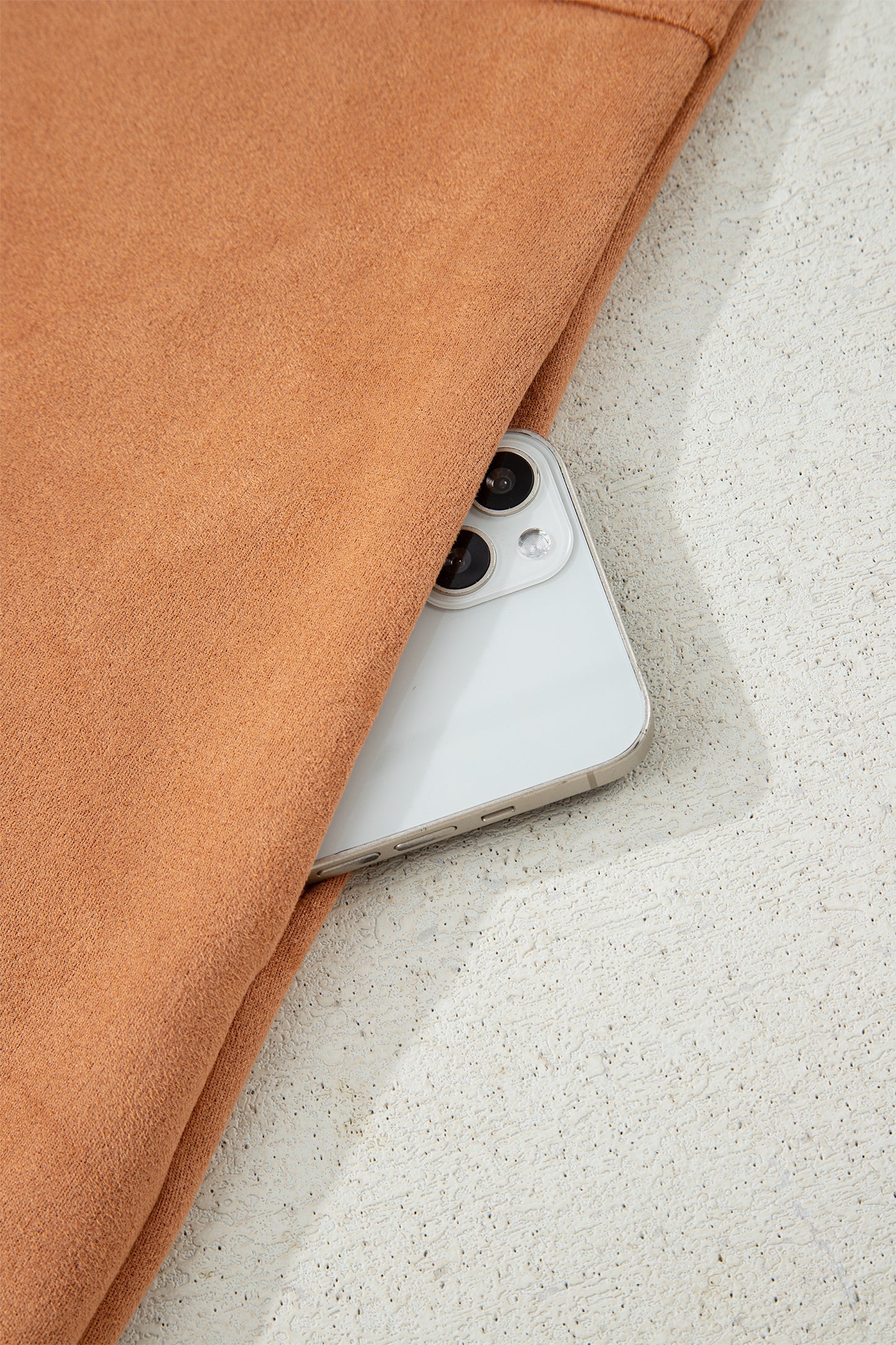 Thai Curry Collared V Neck Faux Suede Short Sleeve Shift Mini Dress