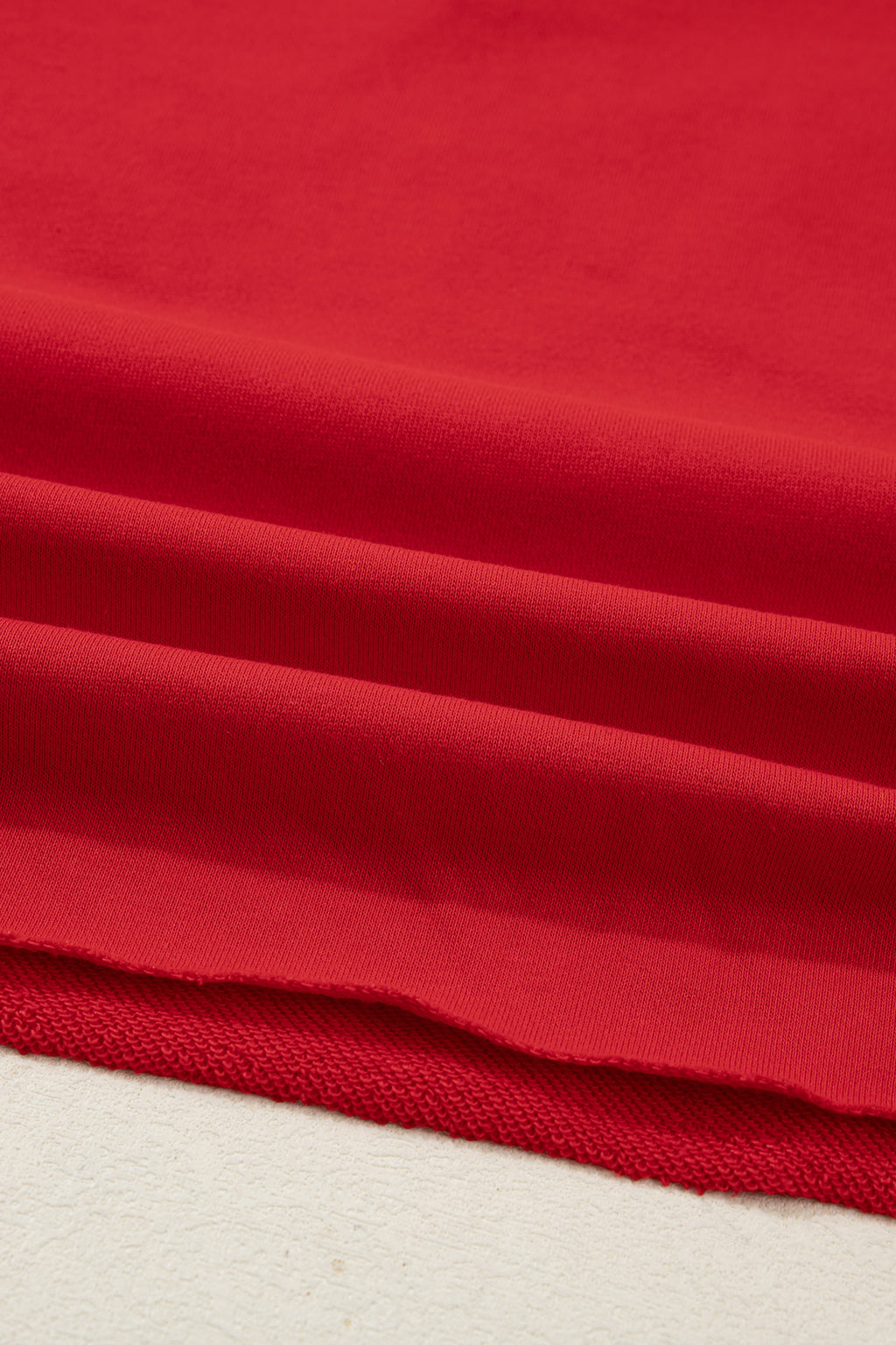 Tomato Red Christmas Tree Embroidered Notched Neck Cropped Sweatshirt