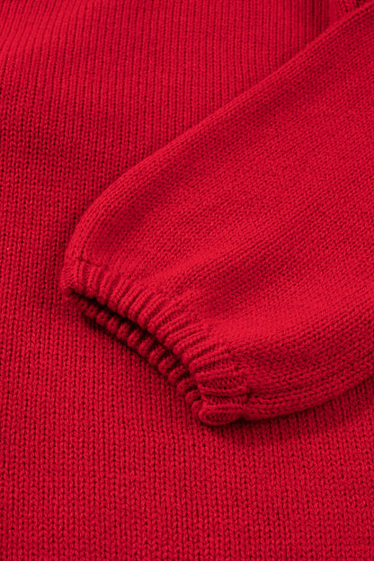 Black Festive Bow Backless Bubble Sleeve Sweater