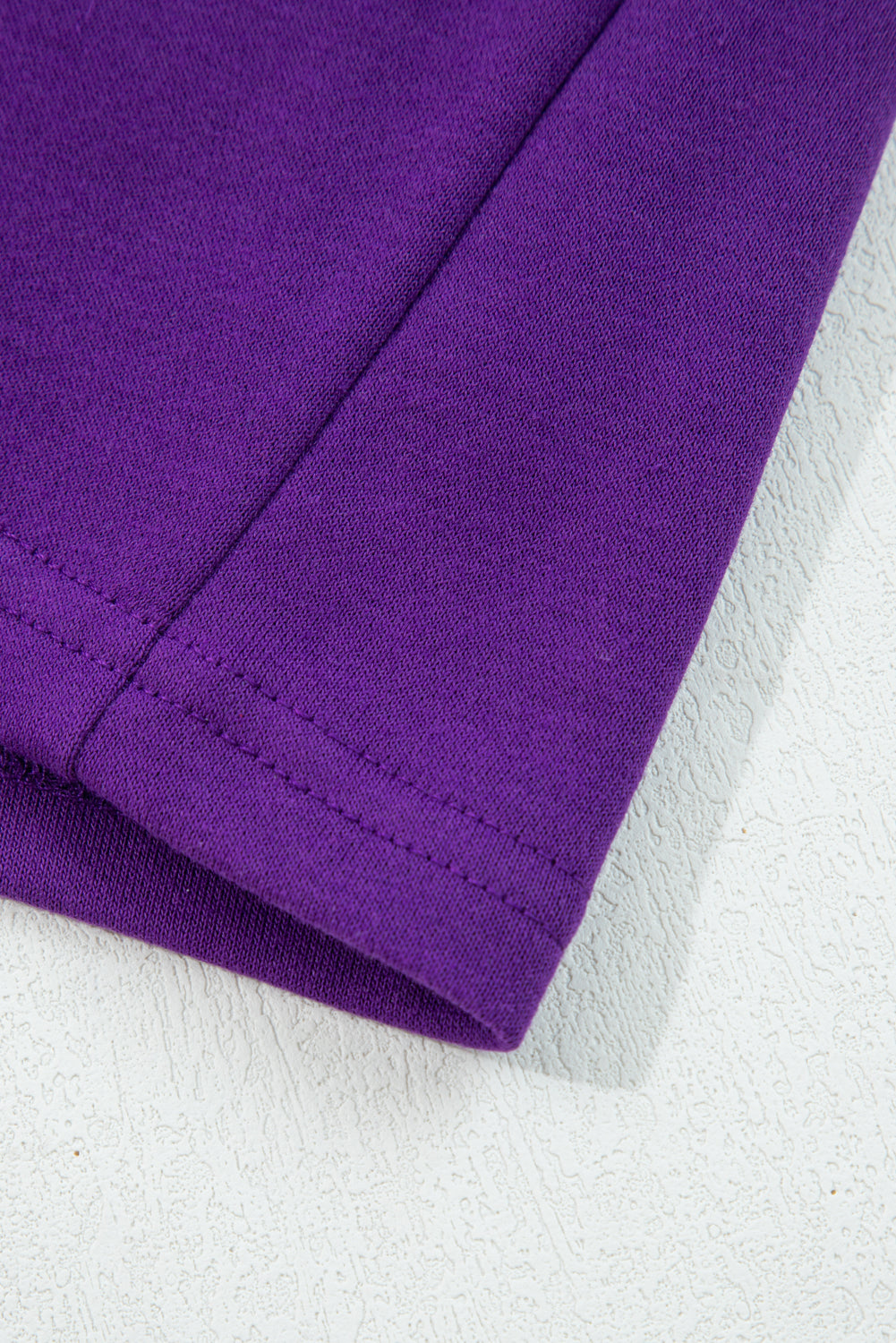 Tillandsia Purple Varsity Stripe Detail Drop Shoulder Pullover Mini Skirt Set