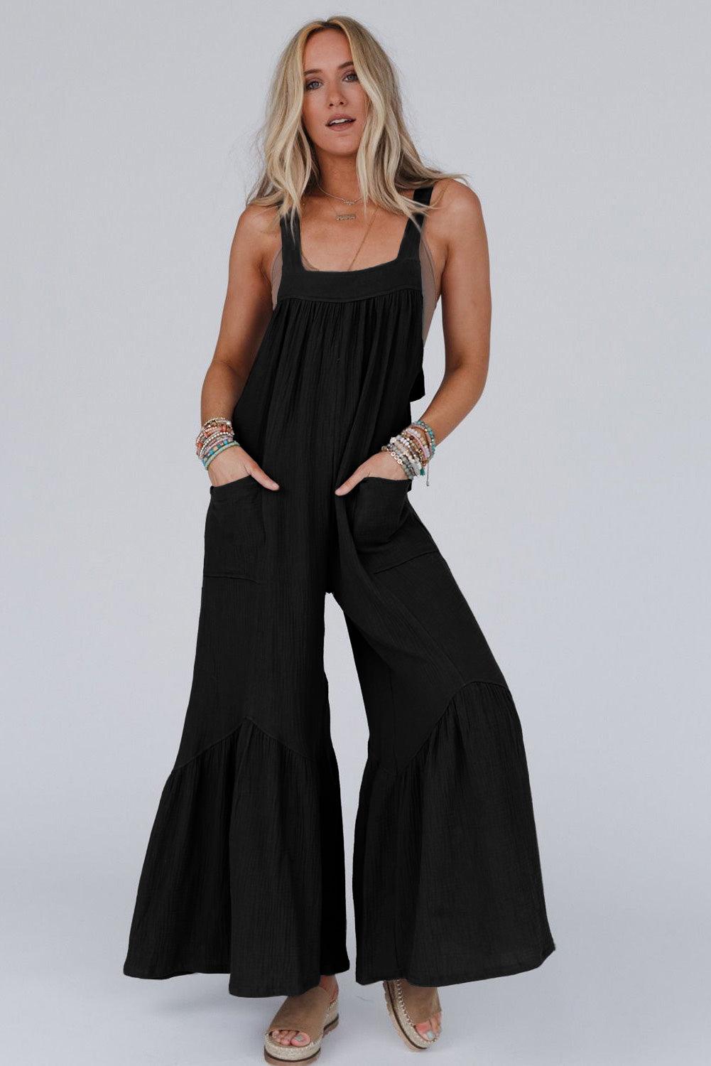 Wide Leg Ruffle Jumpsuit - L & M Kee, LLC