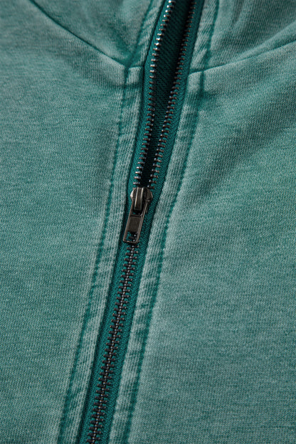 Canton Half Zip Kangaroo Pocket Mineral Wash Baggy Hoodie