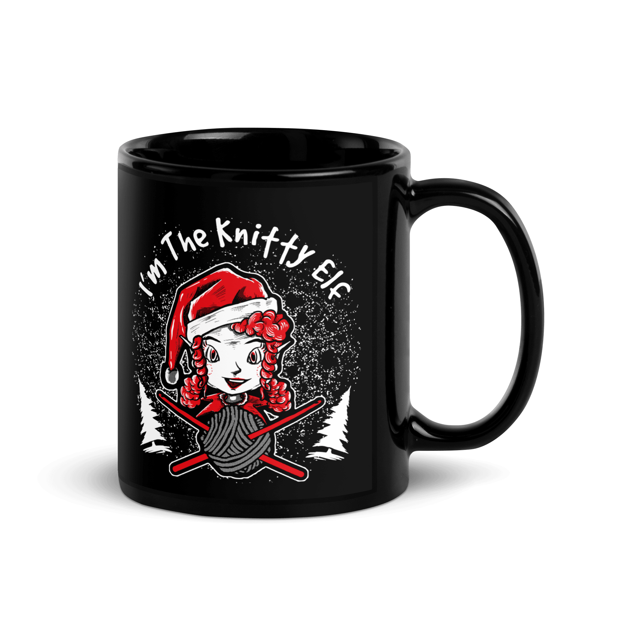 Knitty Elf Glossy Mug - L & M Kee, LLC