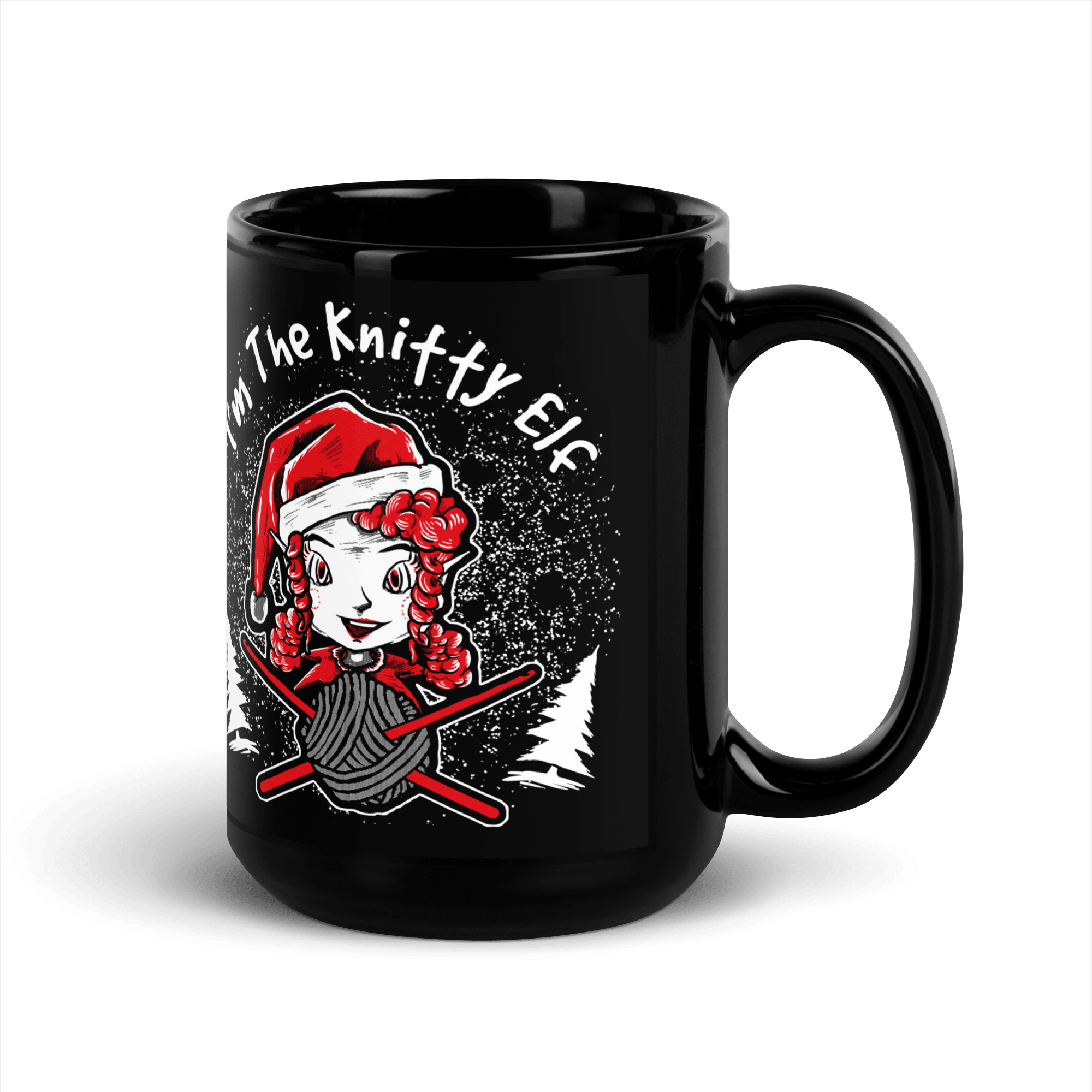 Knitty Elf Glossy Mug - L & M Kee, LLC