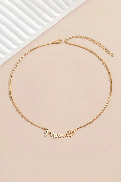 Gold mama Heart Pendant Chain Necklace - L & M Kee, LLC