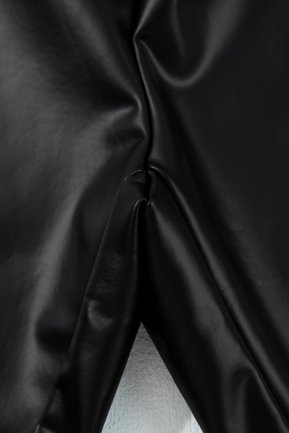 Black Faux Leather Seamed Leg High Waist Leggings